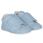 Baby Boys Blue Logo Pre Walker Shoes, 1, hi-res